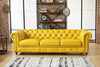 CARPANALLI 3 Seater Sofa Modern Style Leatherette Chesterfield Sofa with Wooden Leg's Button Tufted for Home & Living Room & Office